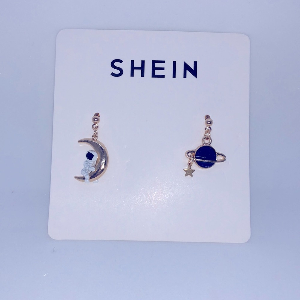 Star and Moon Charm Mismatched Drop Earrings NWT